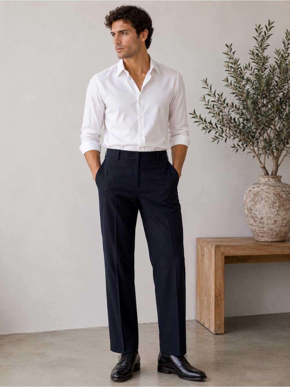 Gucci Uniform Men’s Wool Mohair Dress Trousers Navy Made in Bulgaria IT 44